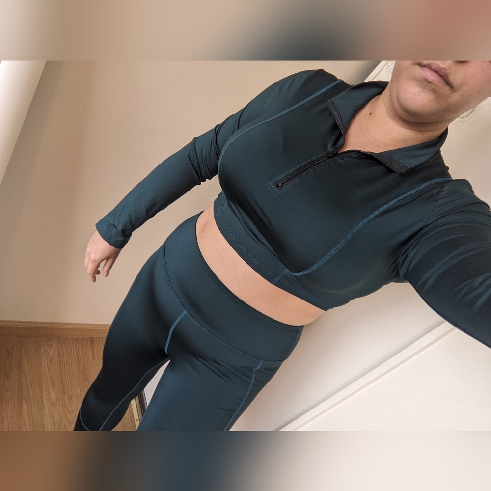 Forest Green Shein Workout Set